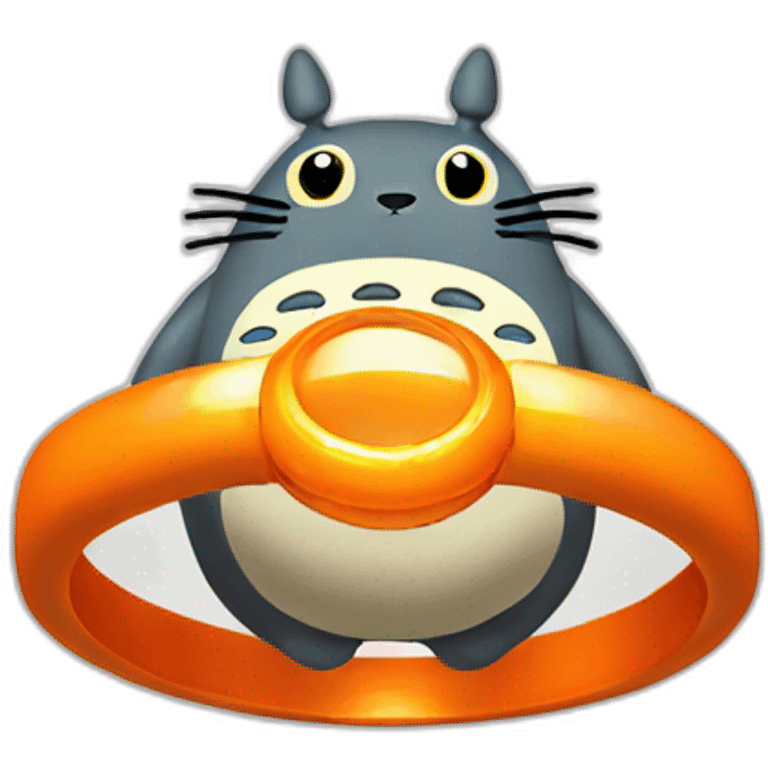 totoro in Shiny orange ring emoji