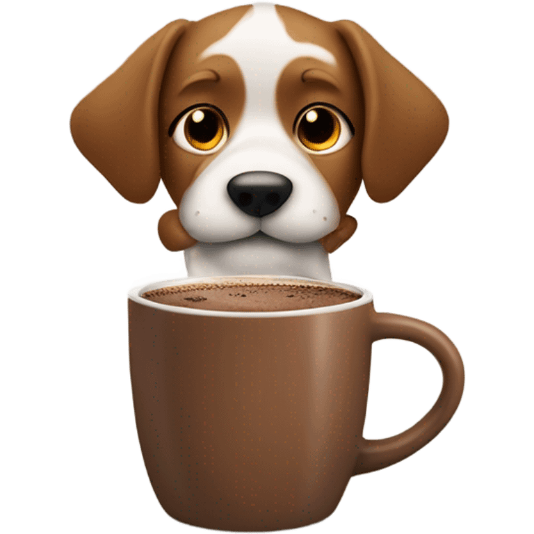 Dog drinking hot chocolate  emoji