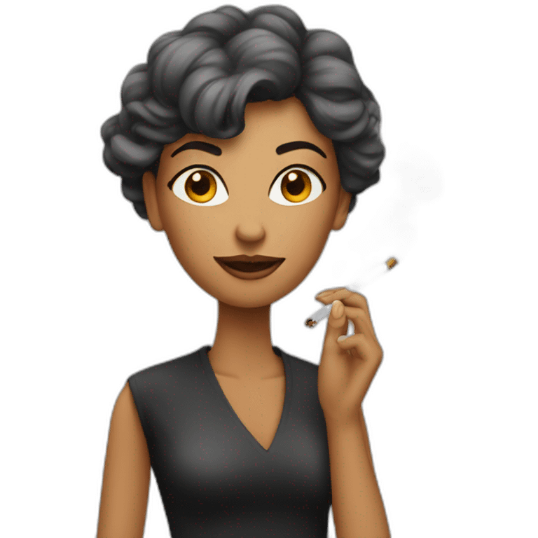 a woman with cigarette emoji