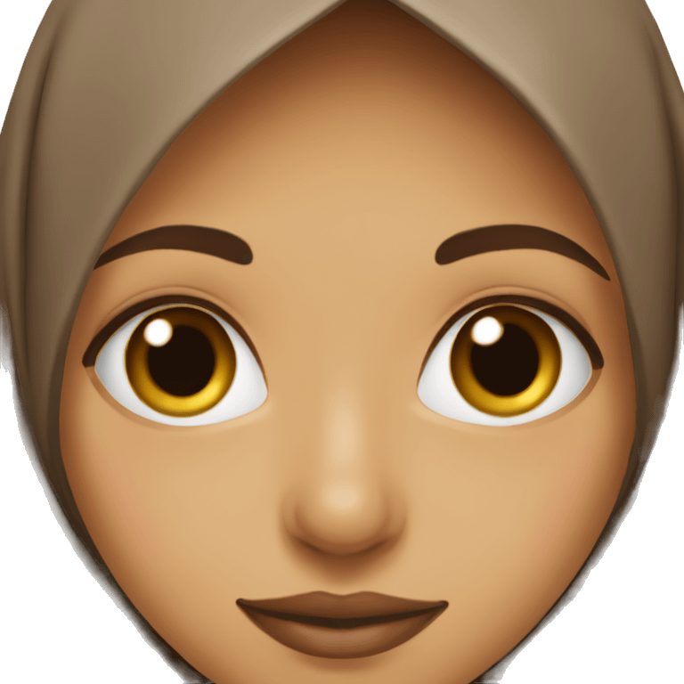 Brown Hijabi with mole on left side by lip emoji