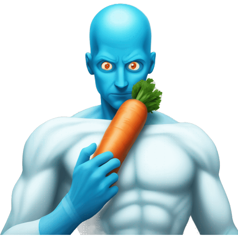 dr manhattan holding a carrot emoji