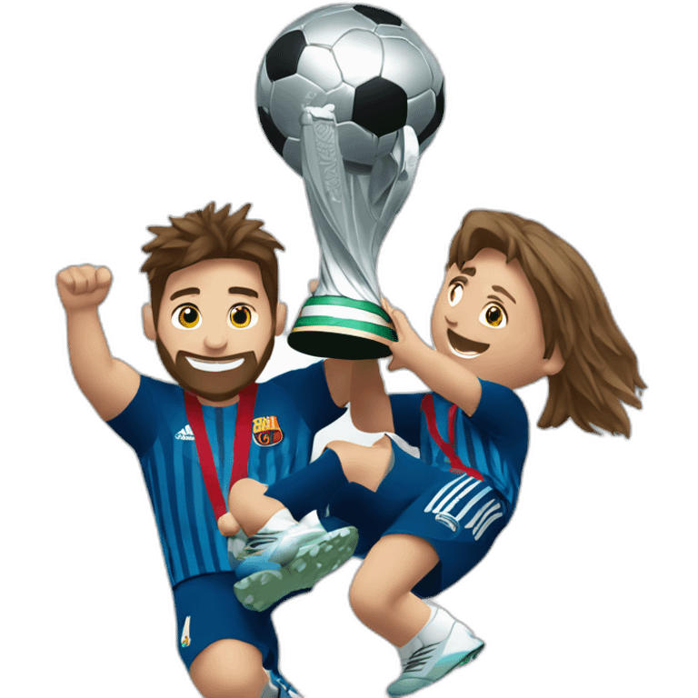 Lionel messi lifting the world cup emoji