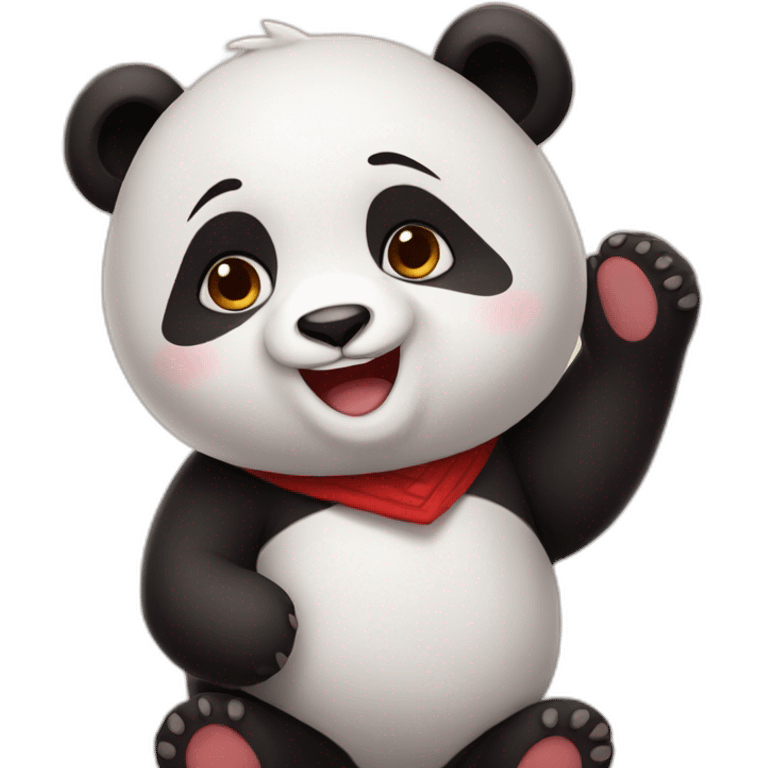 Panda rojo agradeciendo  emoji