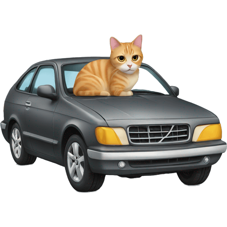 Cat with car emoji