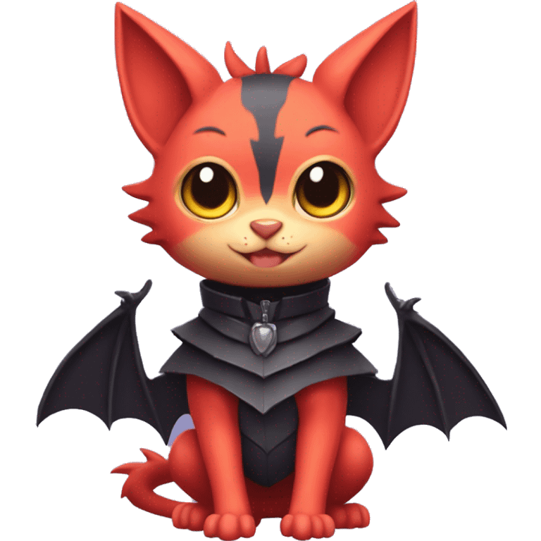  Kawaii Edgy Cool Beautiful Bat-Nargacuga-Litten full body emoji