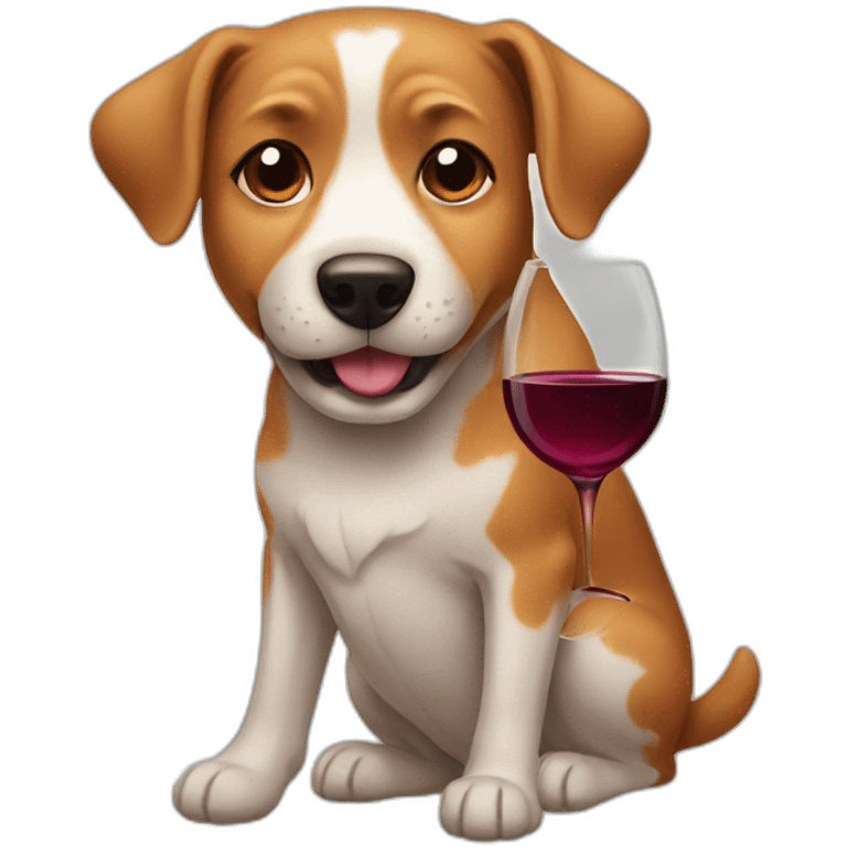 Dog with wine emoji