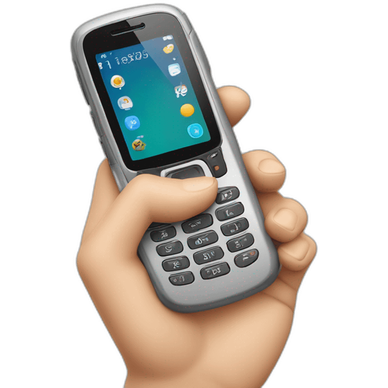 Telefono motorola con numeros en la mano emoji