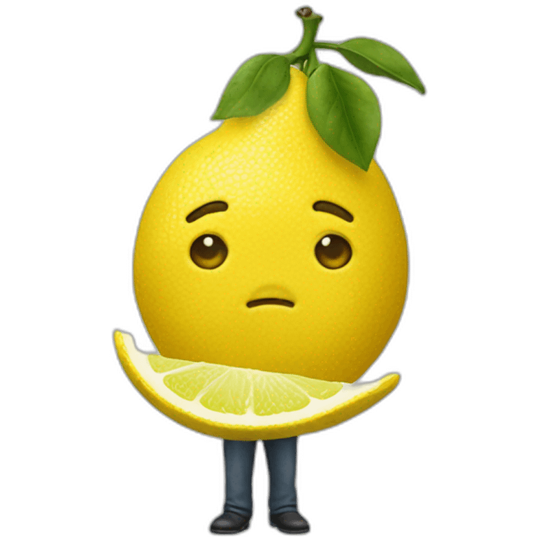 Un-homme-mange-un-citron emoji