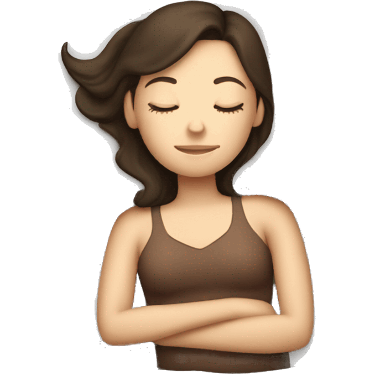 Brunette Caucasian woman sleeping emoji