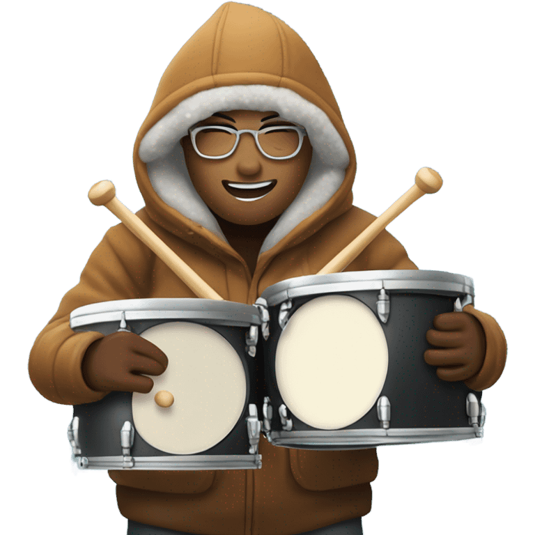 Drumming in a blizzard  emoji