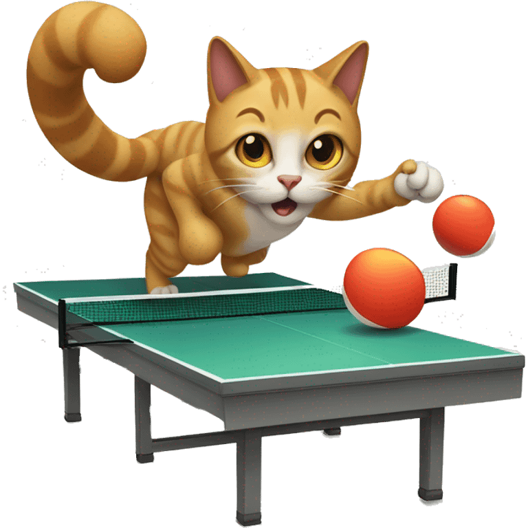 cat playing ping pong emoji