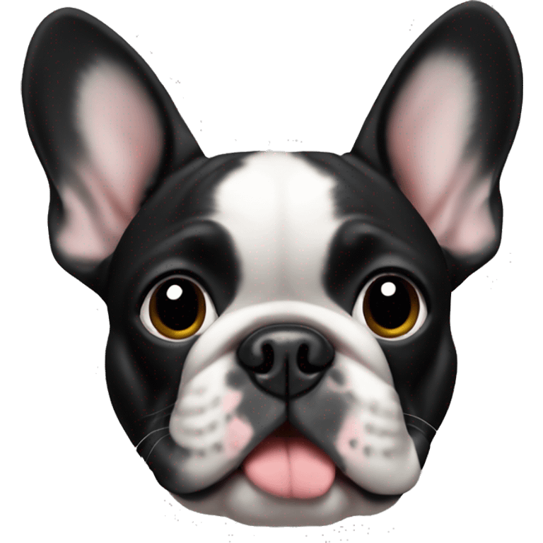 french bulldog, black emoji