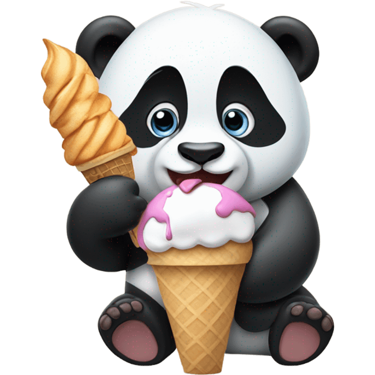 Panda eating ice cream emoji