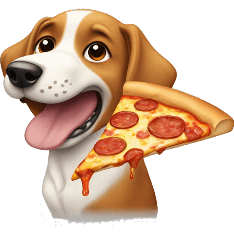 Dog eating pizza  emoji