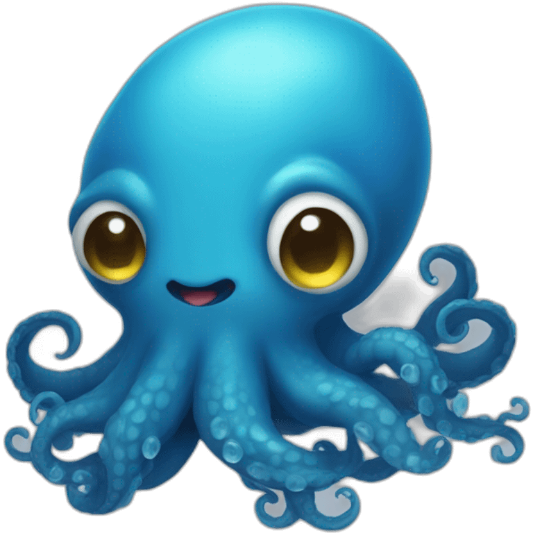 cute blue kraken love emoji