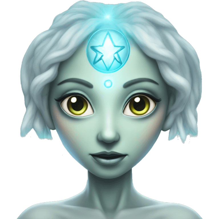 Pleiadian alien female third eye emoji