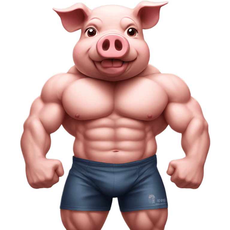 Bodybuilding pig emoji