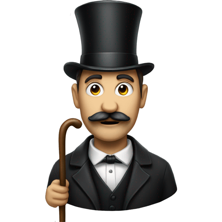 man with top hat and a mustache and a cane emoji