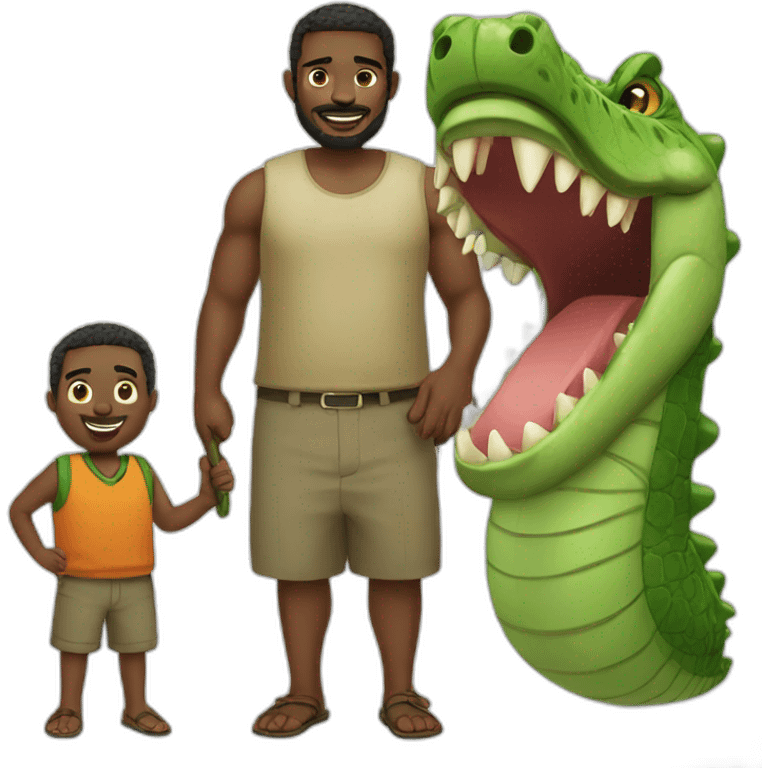 African big Guy with crocodile emoji