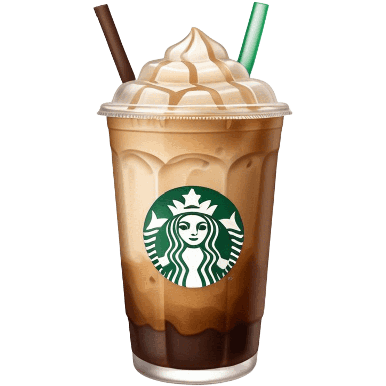 Starbuck ice coffee with ice cubes emoji