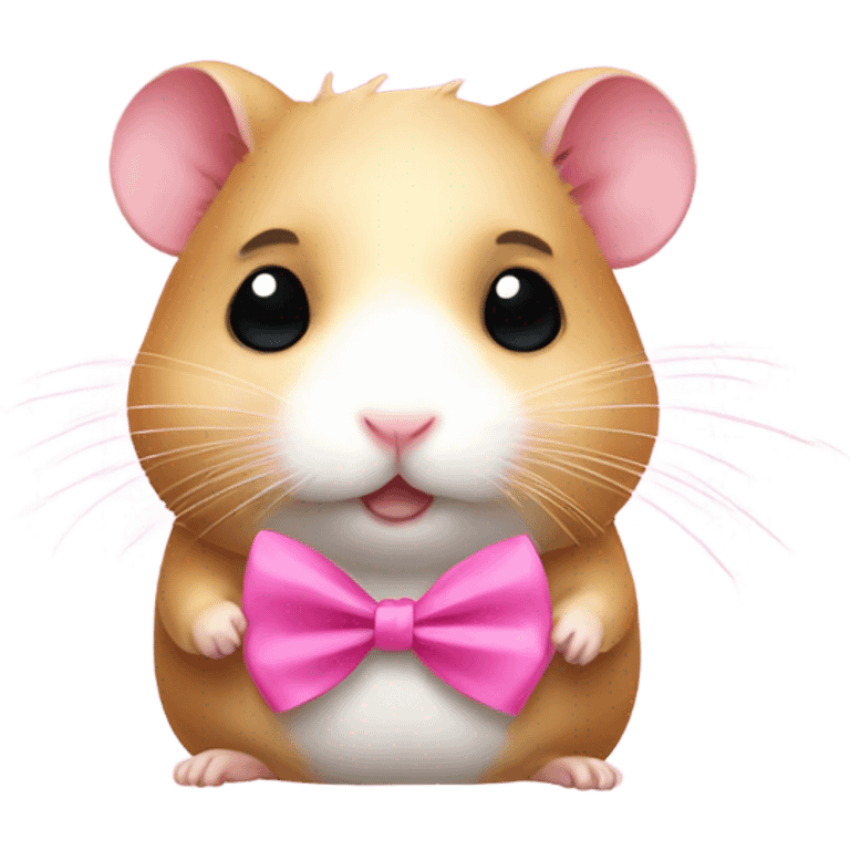 Hamster wearing a pink bow  emoji