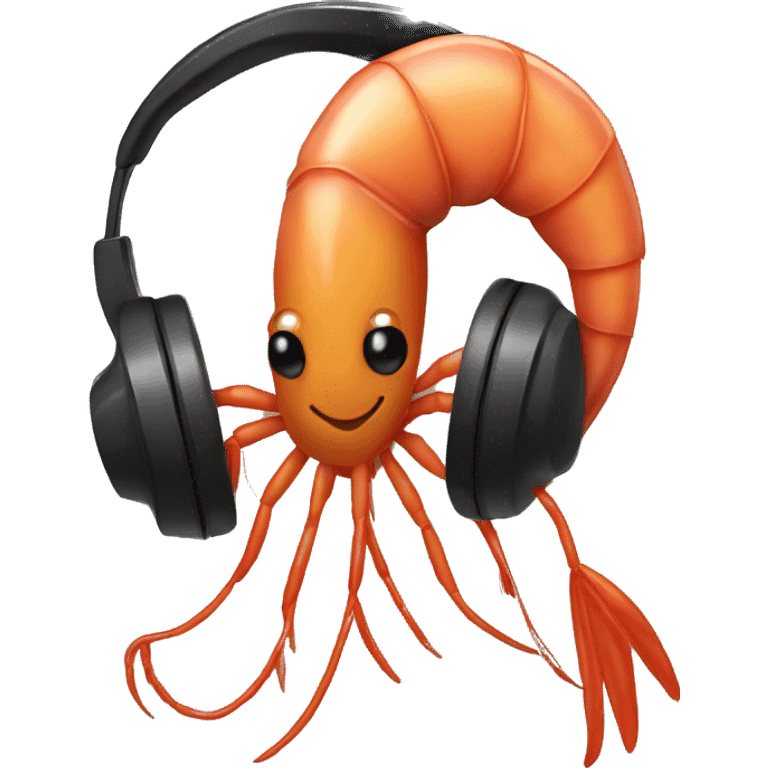 shrimp in headphones emoji