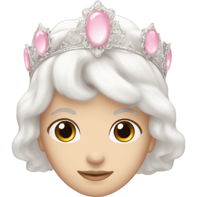 White and pastel pink diadema emoji