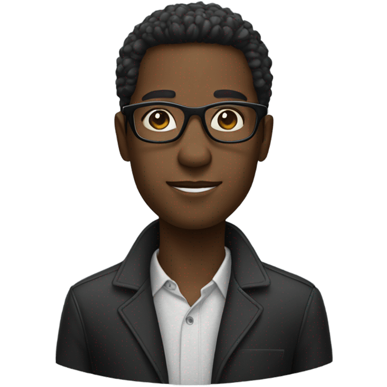 black person with glasses emoji