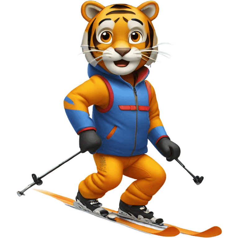 Tiger skiing emoji