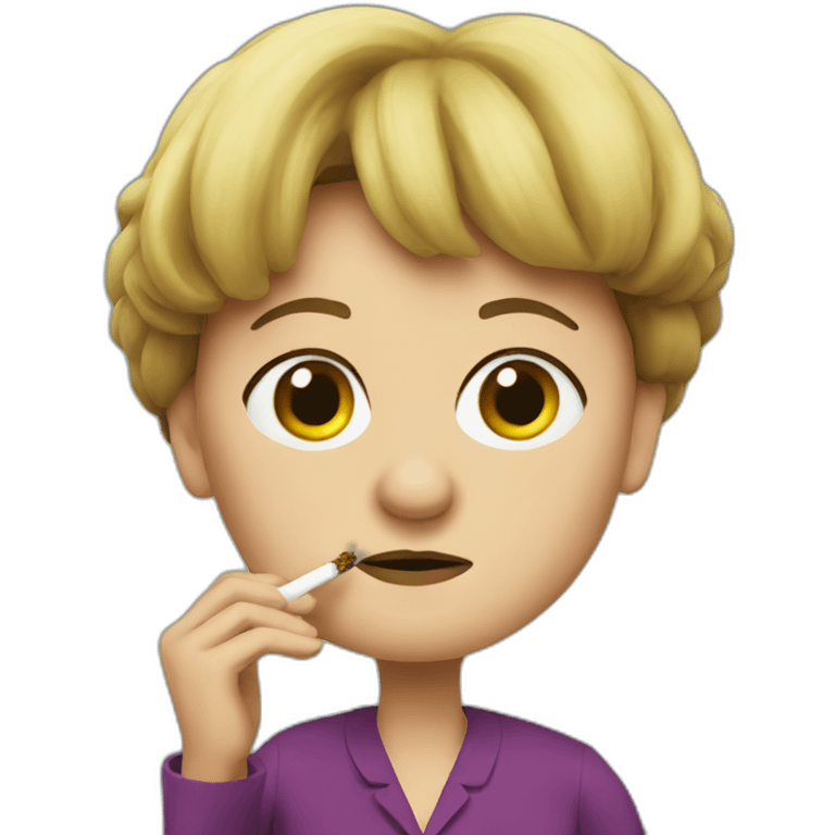 merkel smoking weed emoji