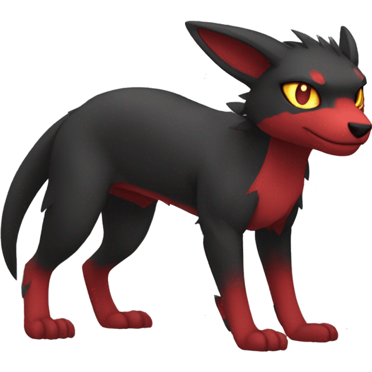 cool black red animal hybrid Fakemon full body emoji