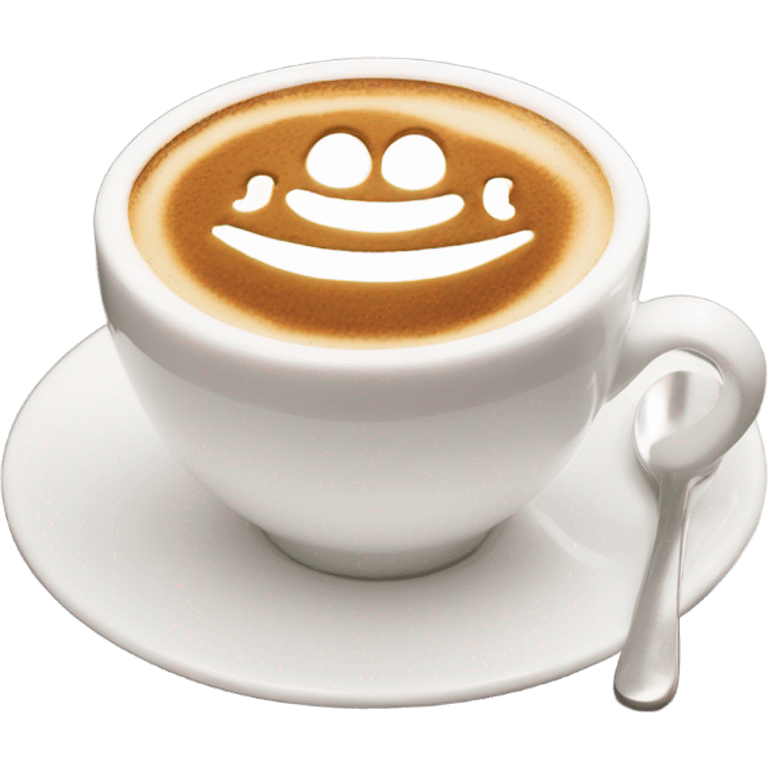 Cappuccino in white porcelain cup emoji