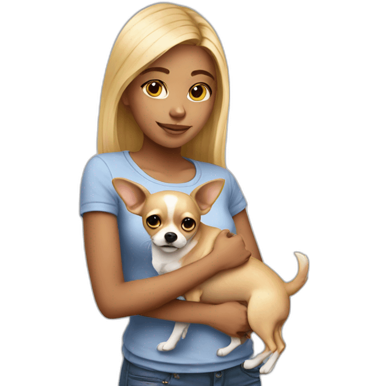 Girl with Chihuahua emoji