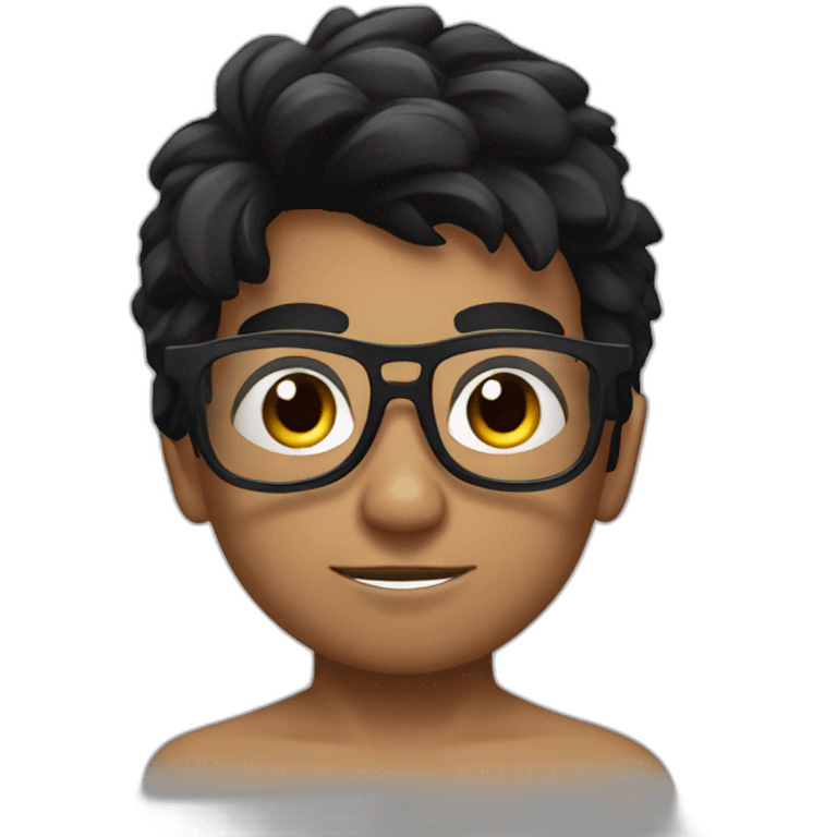 Boy Sri lankan MMA fighter with glases black hair emoji