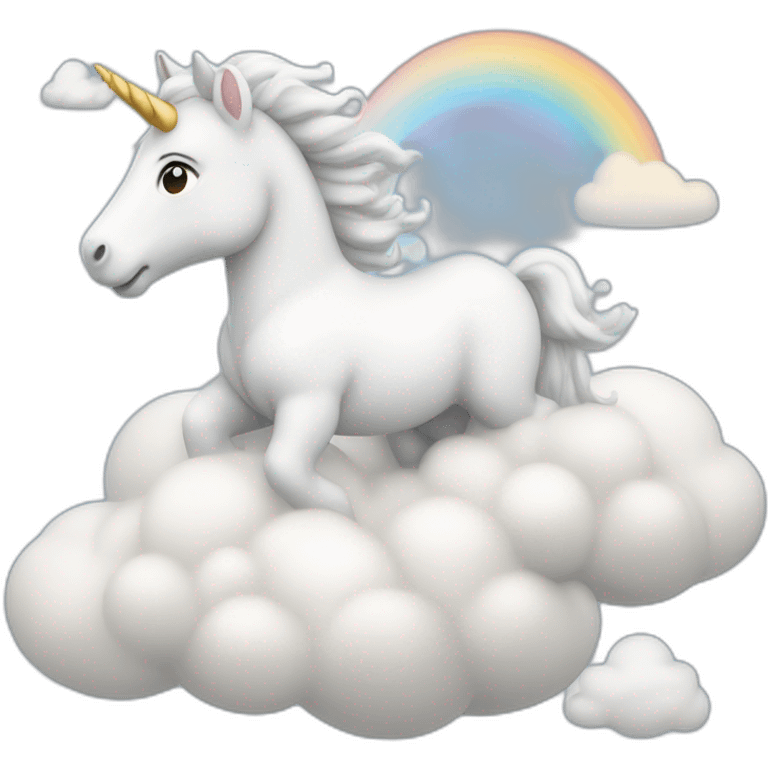 Une licorne dans les nuages emoji