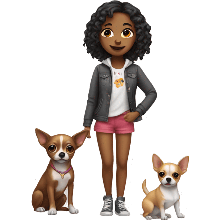 Girl with chihuahua  emoji