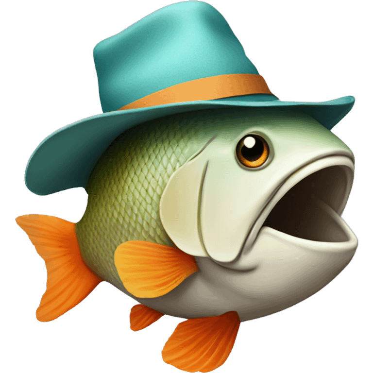 Fish with hat emoji