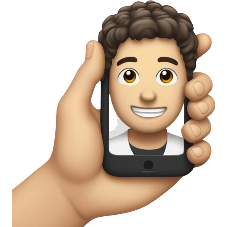 persona con celular en la mano emoji