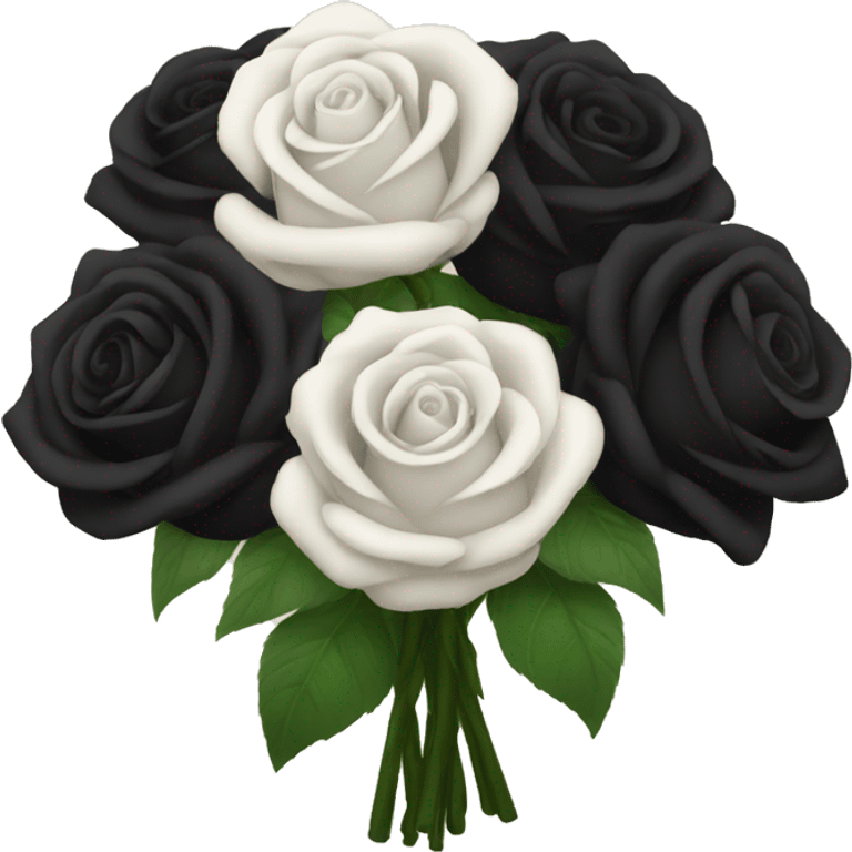 bouquet of black roses emoji