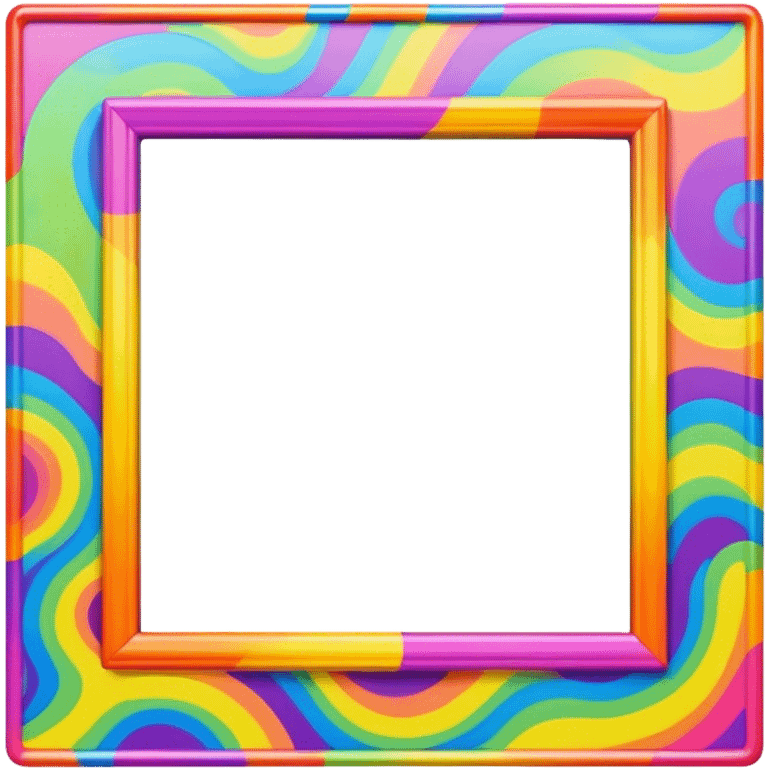 Psychedelic colored photo frame emoji