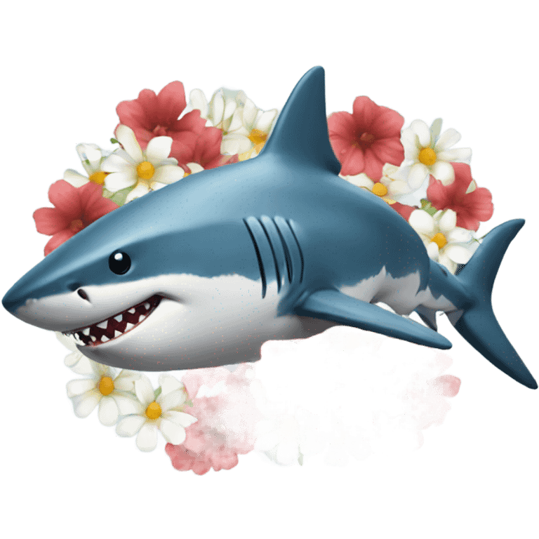 shark with flowers emoji