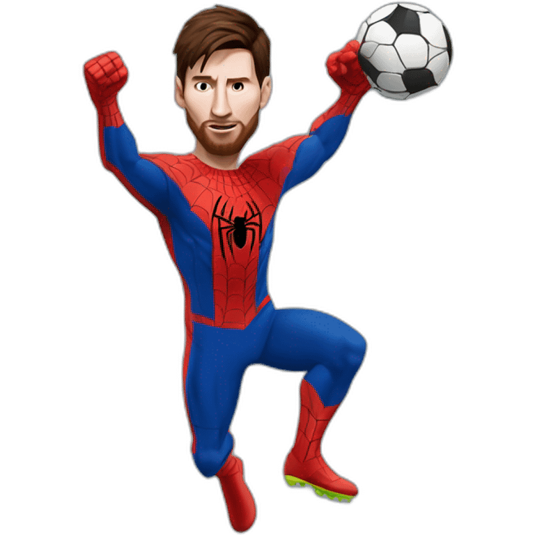 lionel messi as spider man kicking a ball emoji