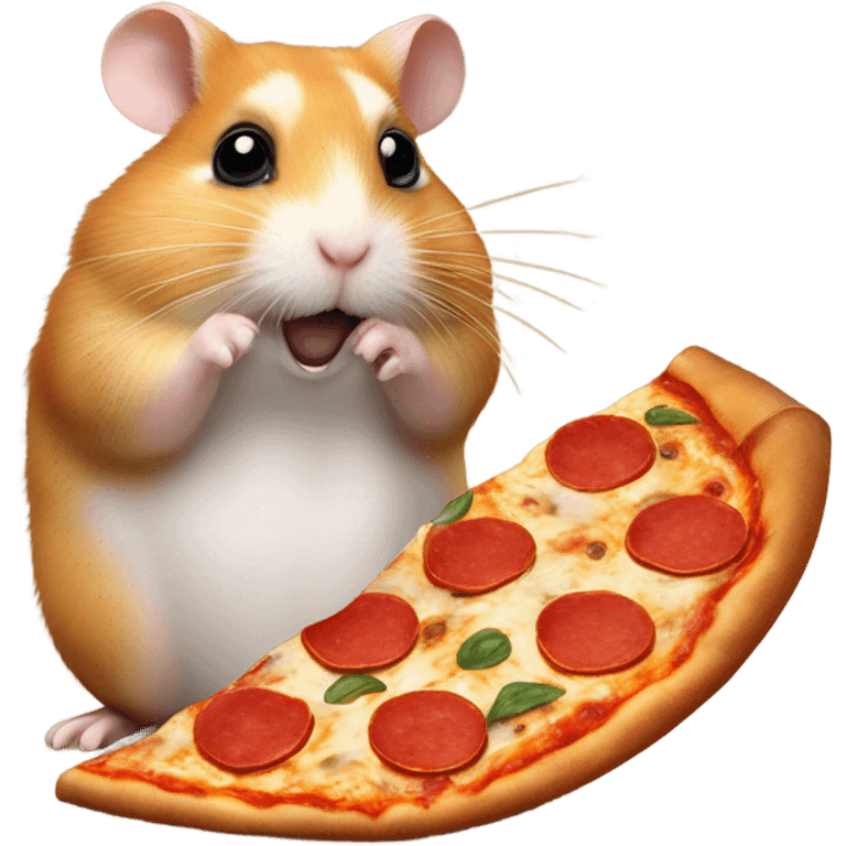 Hamster with peperoni pizza  emoji