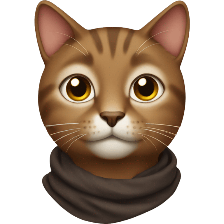 Brown intellectual cat emoji