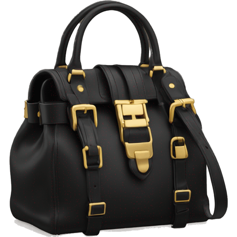 Black Burlington bag with gold buckles emoji