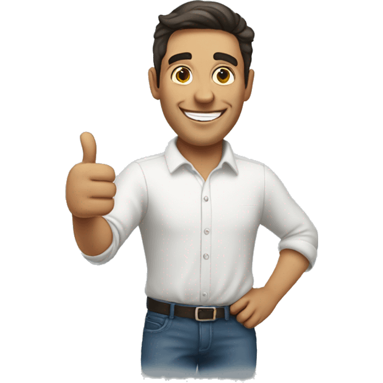 Smiling Spanish man showing thumbs up  emoji