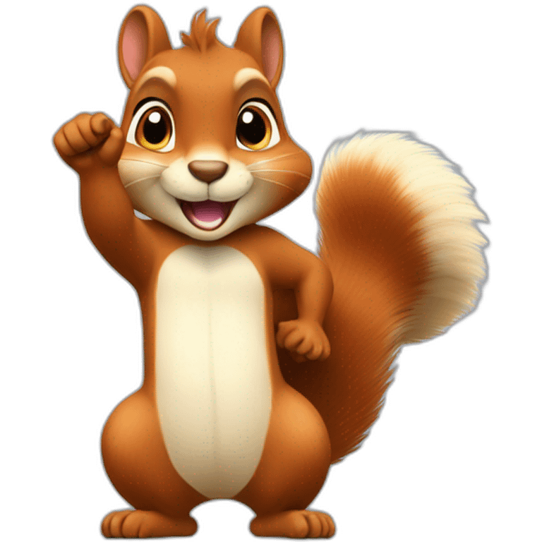 the squirrel shows ok with its paw the thumb is raised up emoji