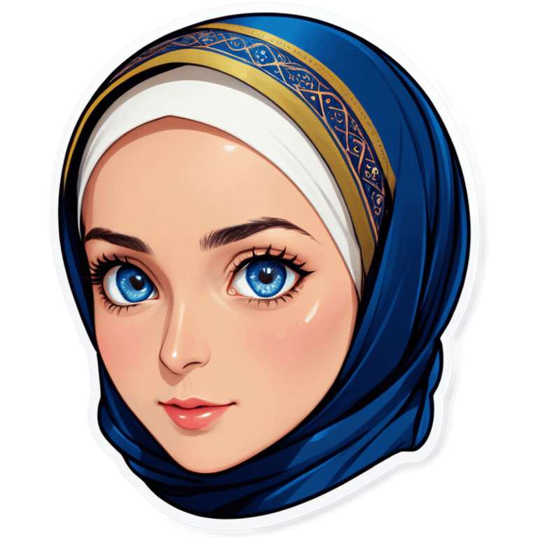 Turkish beautiful finish Konya girl blue eyes with hijab and cultured dress emoji