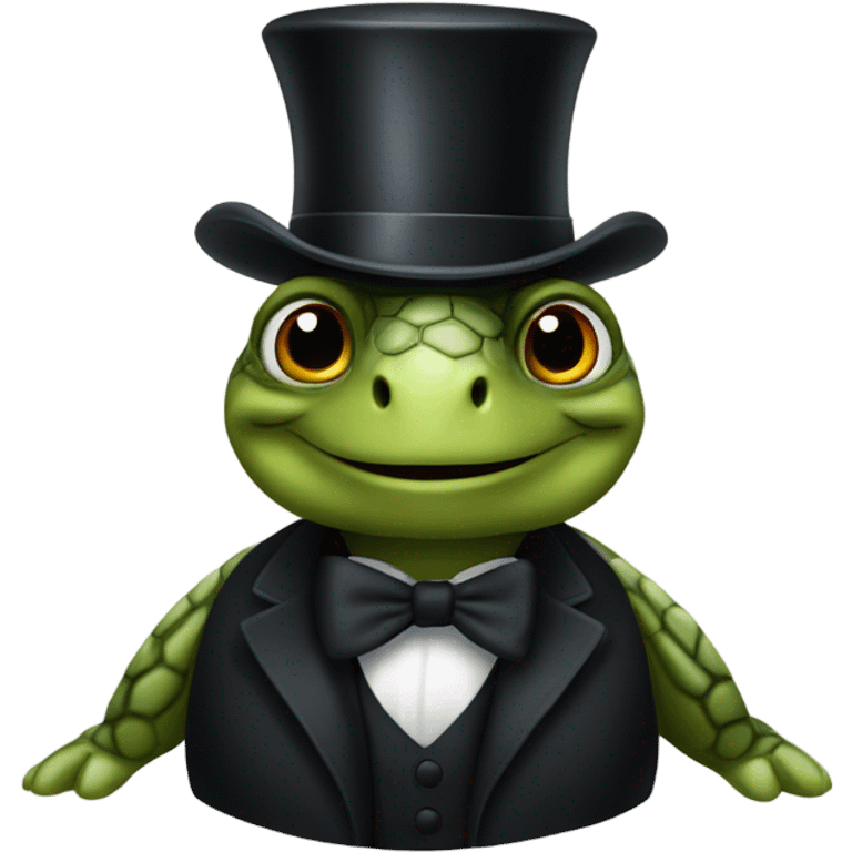 Turtle with a top hat emoji