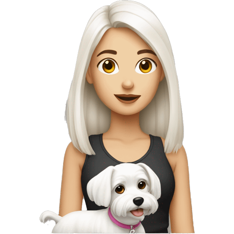 Girl with Maltese  emoji